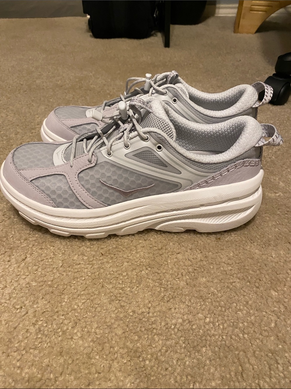 HOKA U Bondi B3LS Shoes Cosmic Grey/White W 10.5 M9.5